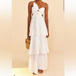 Farm Rio off white flower maxi dress